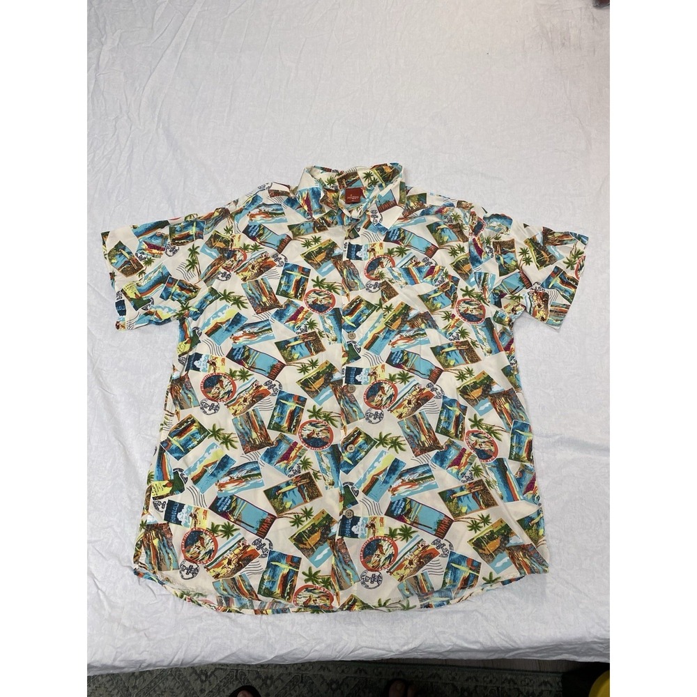 Junction West Men's XL Shirt Hawaiian Button Up Short Sleeve‎ Floral 100% Rayon